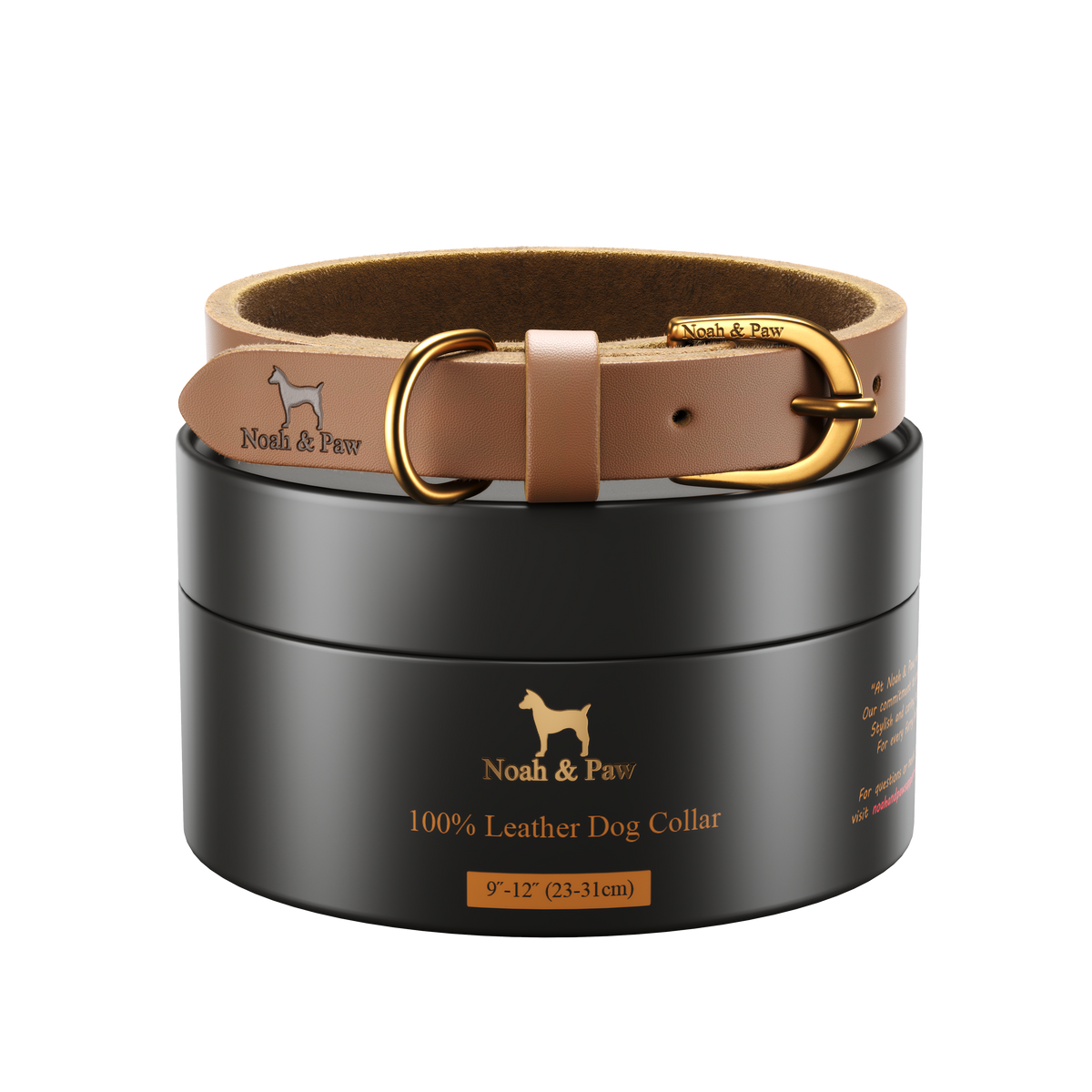 Handmade leather dog collar, crazy horse leather, Noah & Paw