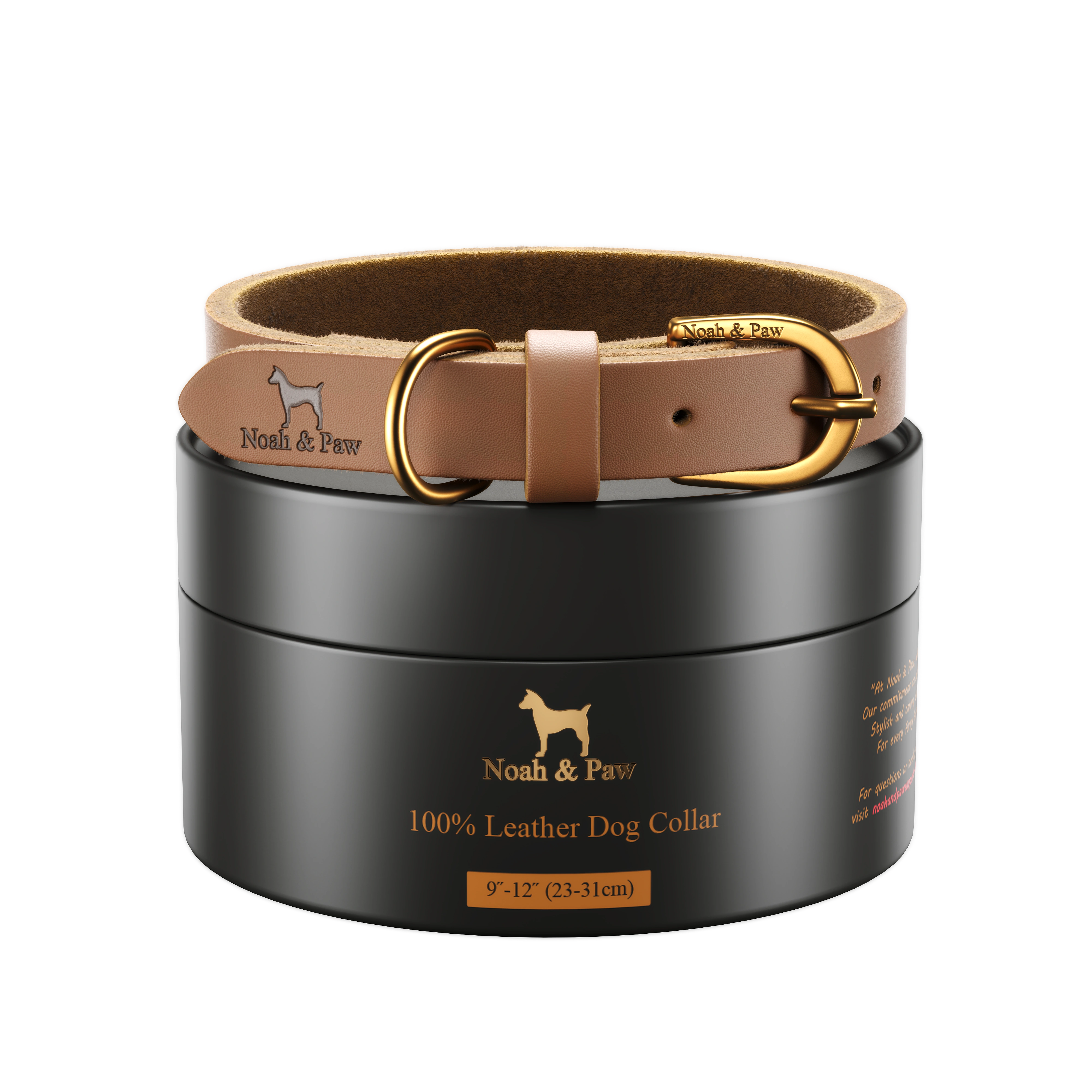 Leather Pet Collar - Camel