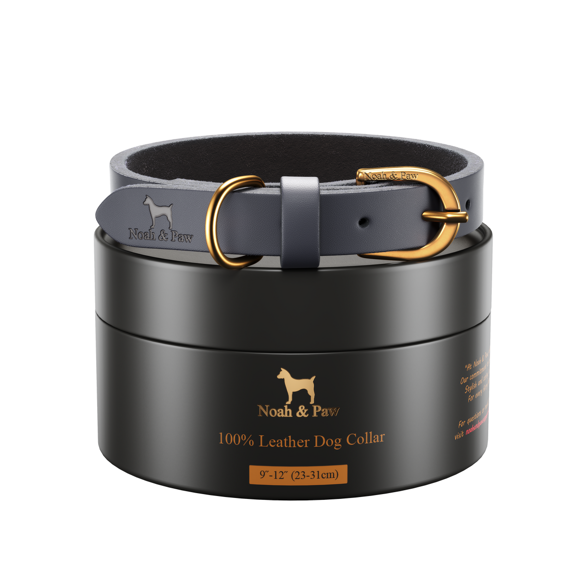 Handmade leather dog collar, crazy horse leather, Noah & Paw