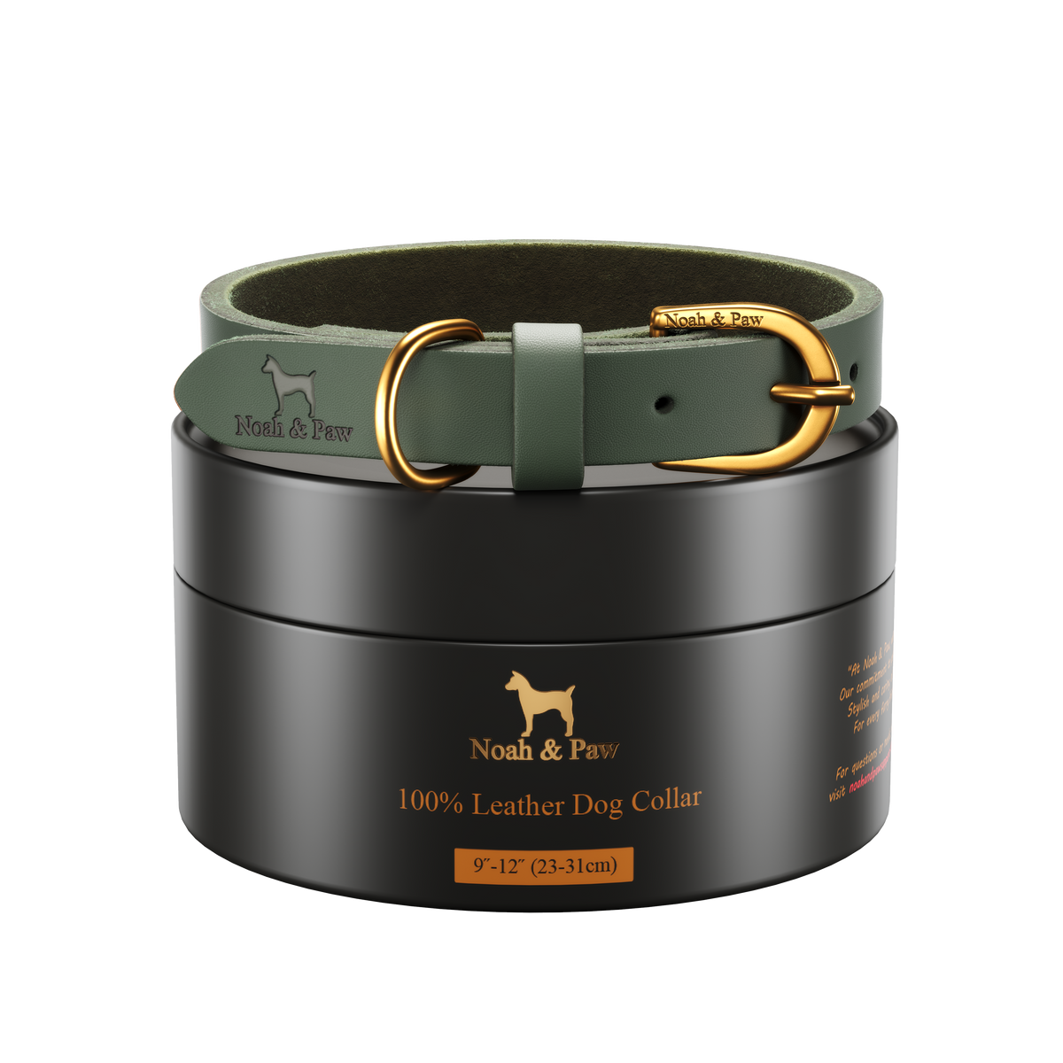 Handmade leather dog collar, crazy horse leather, Noah & Paw