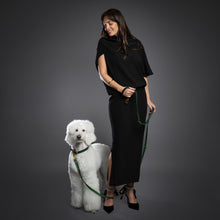 Noah & Paw genuine leather dog collar with oil-wax finish, dark green, size XS, fits neck 9–12 in