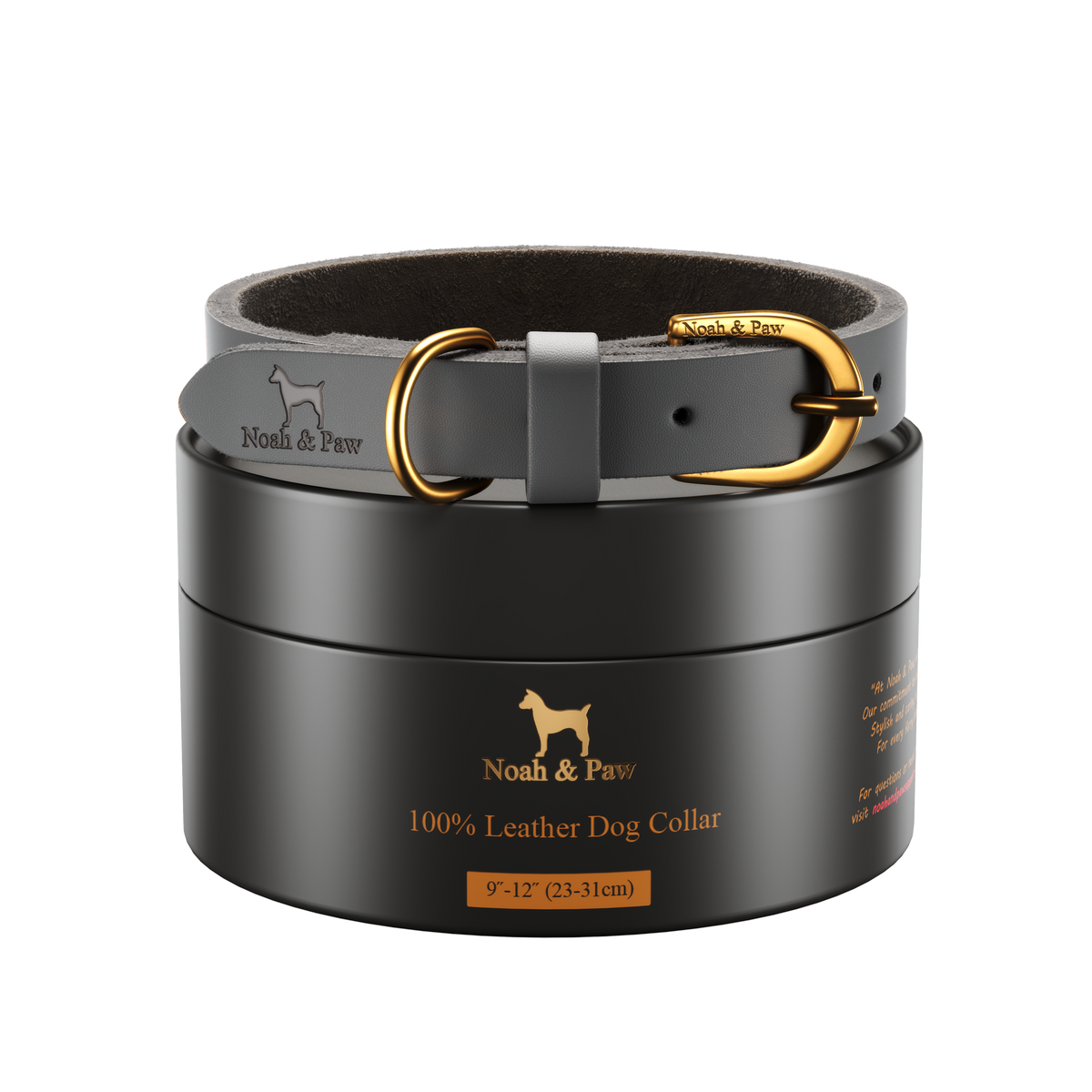 Handmade leather dog collar, crazy horse leather, Noah & Paw