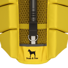 Noah & Paw dog life jacket with 4x foam for buoyancy, yellow, size M