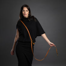 Noah & Paw braided oil-waxed leather dog leash, camel