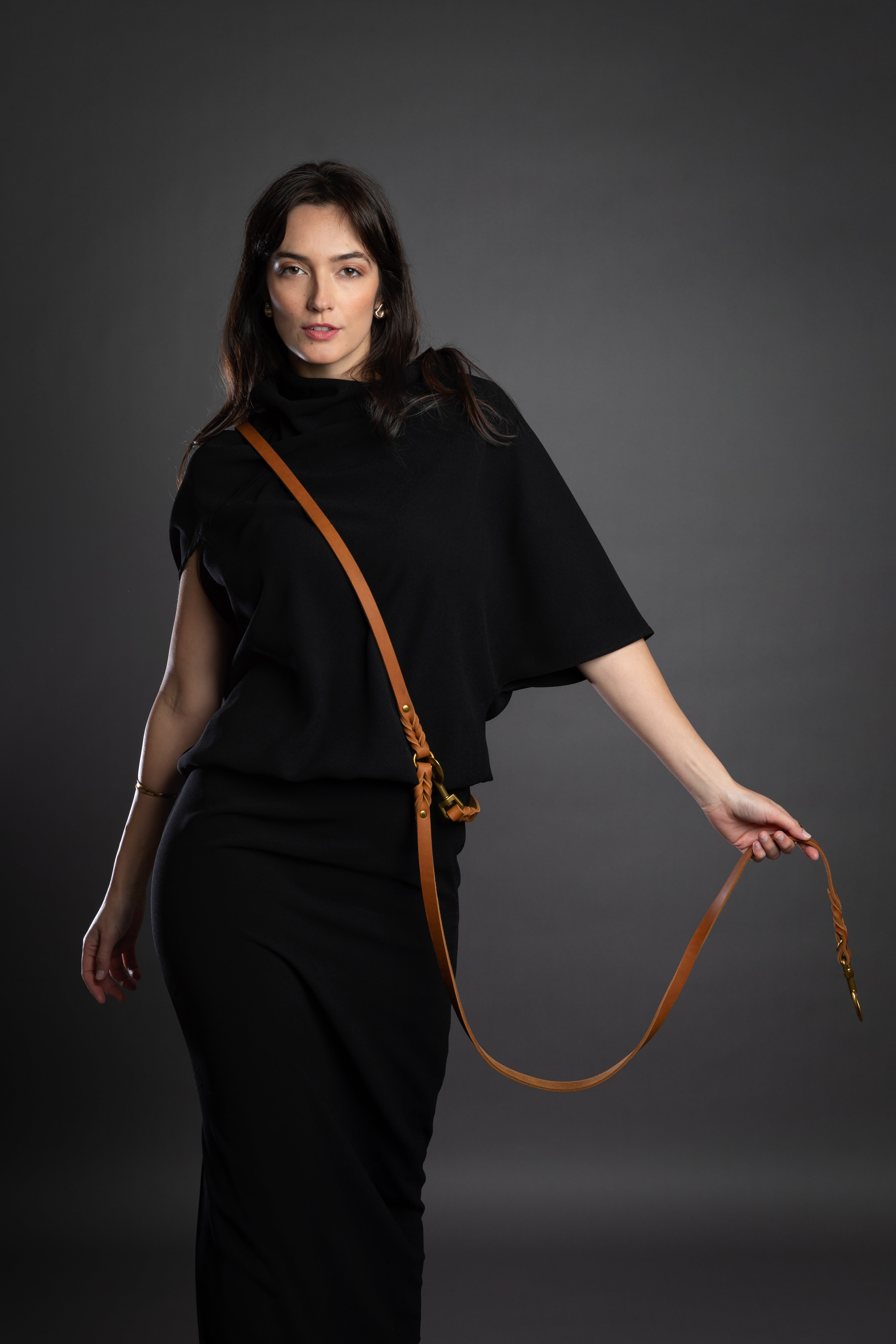 Leather Pet Leash- Camel 8ft