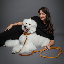 Noah & Paw braided leather and paracord dog leash, camel