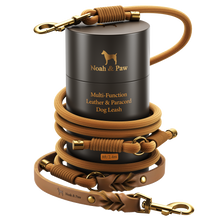 Noah & Paw braided leather and paracord dog leash, camel