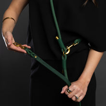 Noah & Paw braided leather and paracord dog leash, dark green