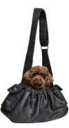 Vegan Leather Pet sling Carrier, Ruffle Style