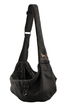 Noah & Paw snap style dog sling carrier in twill, black, size S/M