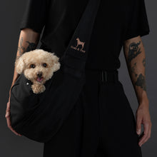 Noah & Paw snap style dog sling carrier in twill, black, size S/M