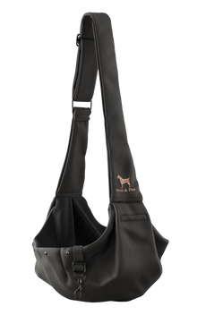 Noah & Paw snap style dog sling carrier in twill, black, size XS, fabric lined