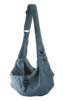 Noah & Paw snap style dog sling carrier in twill, gray, size S/M