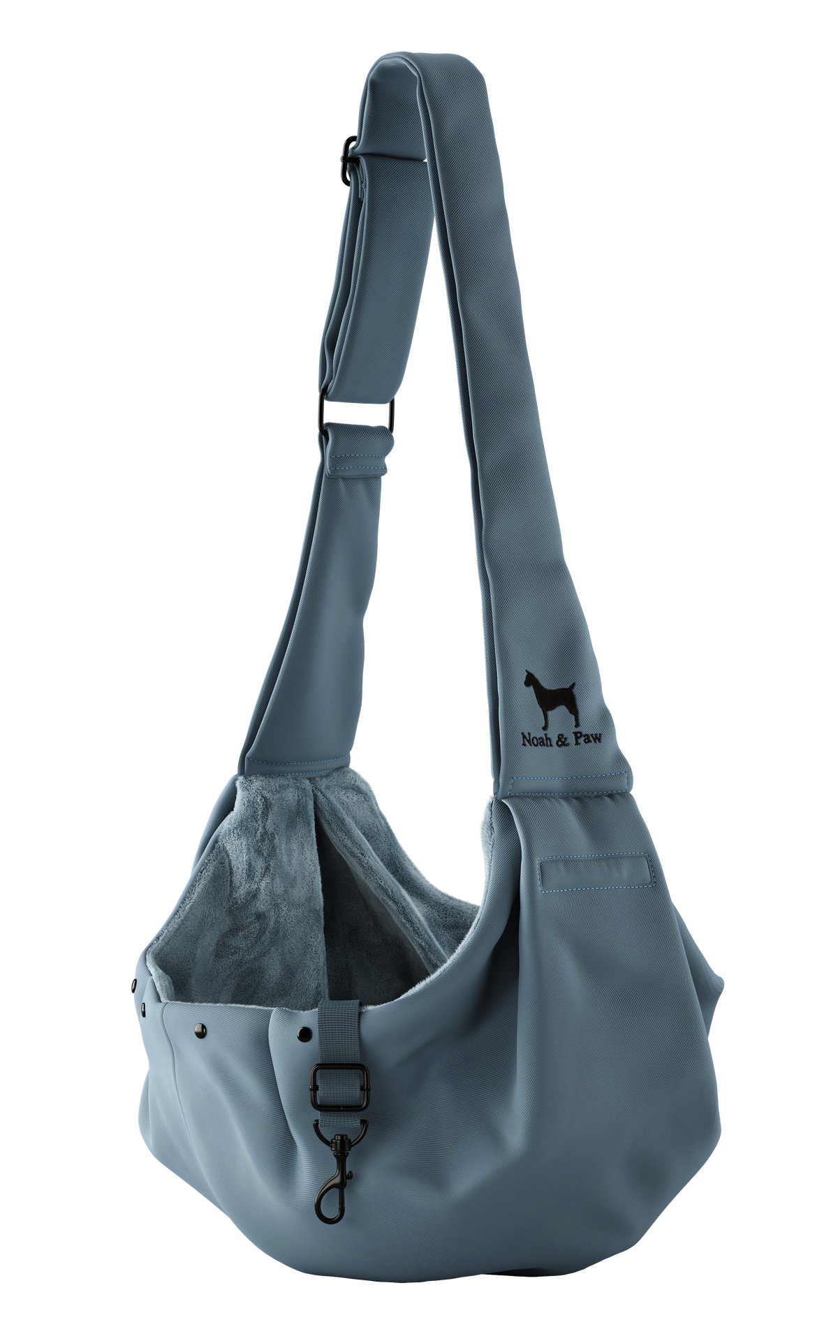 Noah & Paw snap style dog sling carrier in twill, gray, size S/M