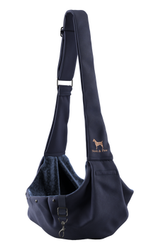 Noah & Paw snap style dog sling carrier in twill, navy blue, size XS