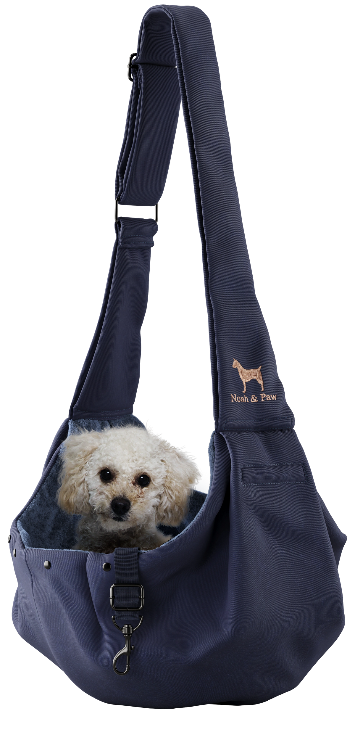 Twill Dog Sling Carrier, Snap Style | Noah and Paw