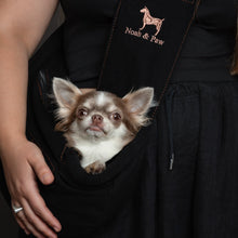 Noah & Paw 3x safety zipper dog sling carrier in denim, black, size XS