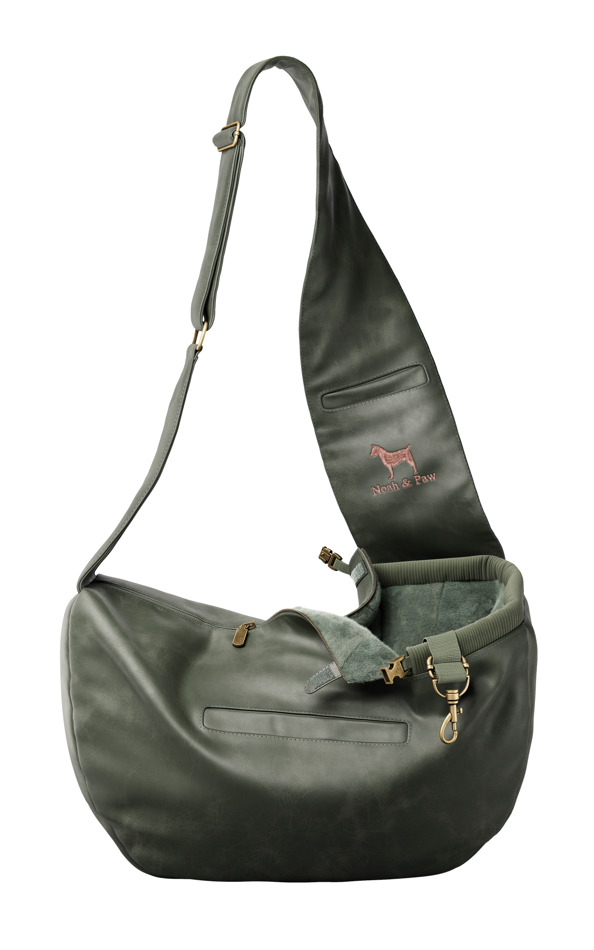 Vegan Leather Dog Sling Carrier | Secure Travel Bag