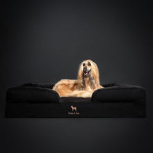Noah & Paw orthopedic sofa dog bed in denim with memory foam and cooling gel, black, size XXL (55 x 45 x 11 in)