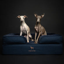Denim Orthopedic Pet Bed, Memory Foam, Infused with Cooling Gel