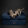 Denim Orthopedic Pet Bed, Memory Foam, Infused with Cooling Gel