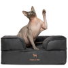 Faux Leather, Orthopedic Pet Bed, Eggshell Memory Foam, Infused with Cooling Gel, Sofa Style