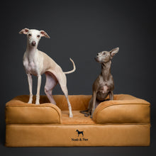 Faux Leather, Orthopedic Pet Bed, Eggshell Memory Foam, Infused with Cooling Gel, Sofa Style
