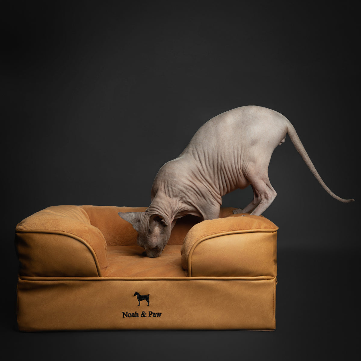 Faux Leather, Orthopedic Pet Bed, Eggshell Memory Foam, Infused with Cooling Gel, Sofa Style