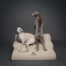 Beige extra wide dog ramp, 27 inch, faux leather, Noah & Paw