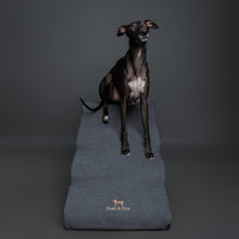 Noah & Paw dog ramp stairs for bed in faux leather, black, 4 steps