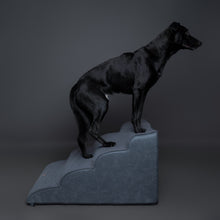 Noah & Paw 27-inch extra wide dog ramp stairs in faux leather, black, 4 steps