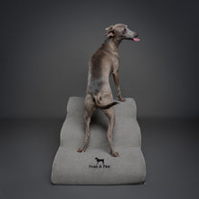 Gray dog ramp, faux leather, Noah & Paw