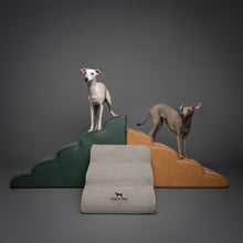 Noah & Paw dog ramp stairs for bed in faux leather, gray, 3 steps