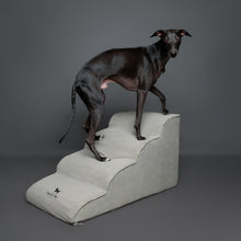 Noah & Paw dog ramp stairs for bed in faux leather, gray, 4 steps