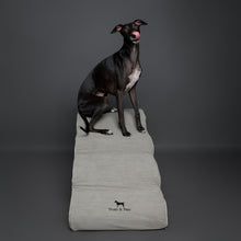Noah & Paw dog ramp stairs for bed in faux leather, gray, 4 steps