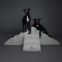 Noah & Paw dog ramp stairs for bed in faux leather, gray, 4 steps
