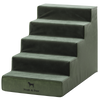 Luxury Dog Stairs for Bed, Faux Leather Collection, Dark Green