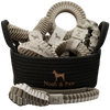 Luxury Dog Toy Gift Basket, Stretchy Rope Collection, Beige