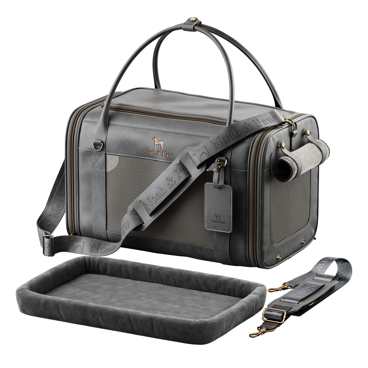 Faux leather dog carrier, Noah & Paw
