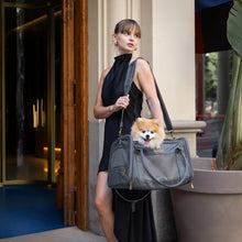 Noah & Paw TSA-approved soft pet carrier for airline travel in faux leather, charcoal