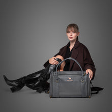Noah & Paw TSA-approved soft pet carrier for airline travel in faux leather, charcoal