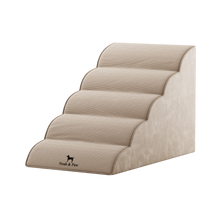 Noah & Paw dog ramp stairs for bed in faux leather, beige, 5 steps