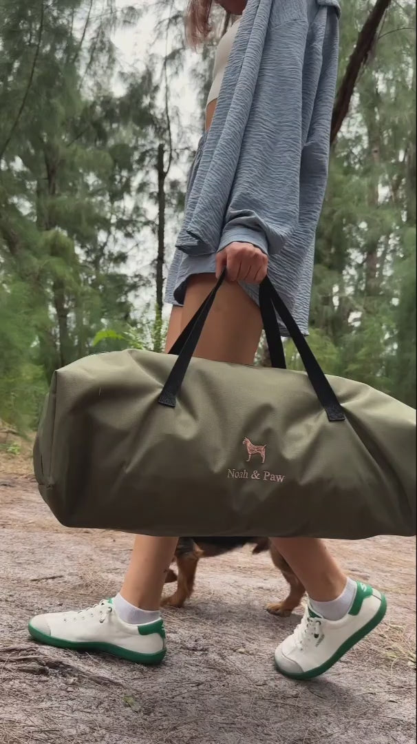Noah & Paw collapsible dog crate in green, product video